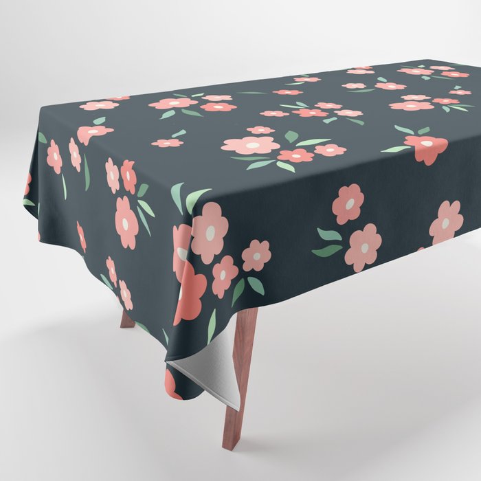 Dainty Pink Flowers  Tablecloth