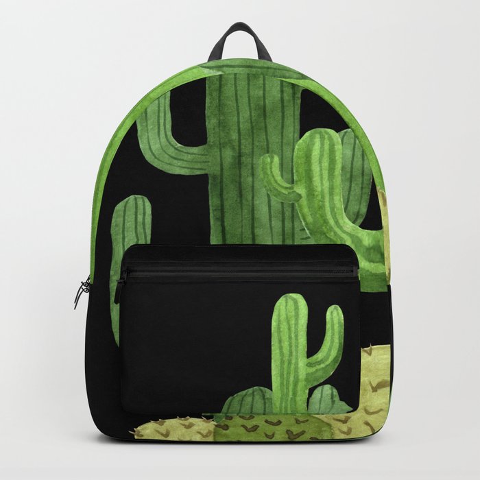 Desert Vacay Three Cacti on Black Backpack