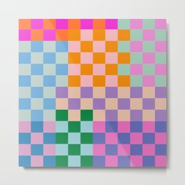 Checkerboard Collage Metal Print