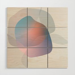 Bubble - Colorful Minimalistic Modern Art Design in Blue and Red Wood Wall Art