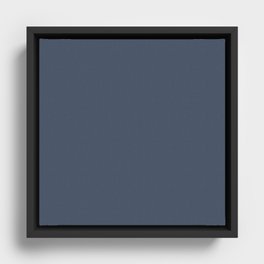 Dark Slate Blue Gray Framed Canvas