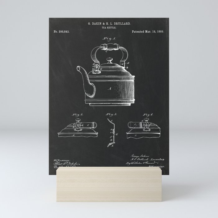 Tea Kettle, patent Mini Art Print