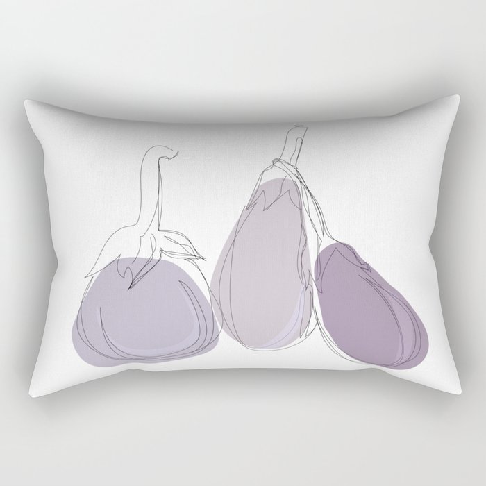 Three wise eggplants Rectangular Pillow