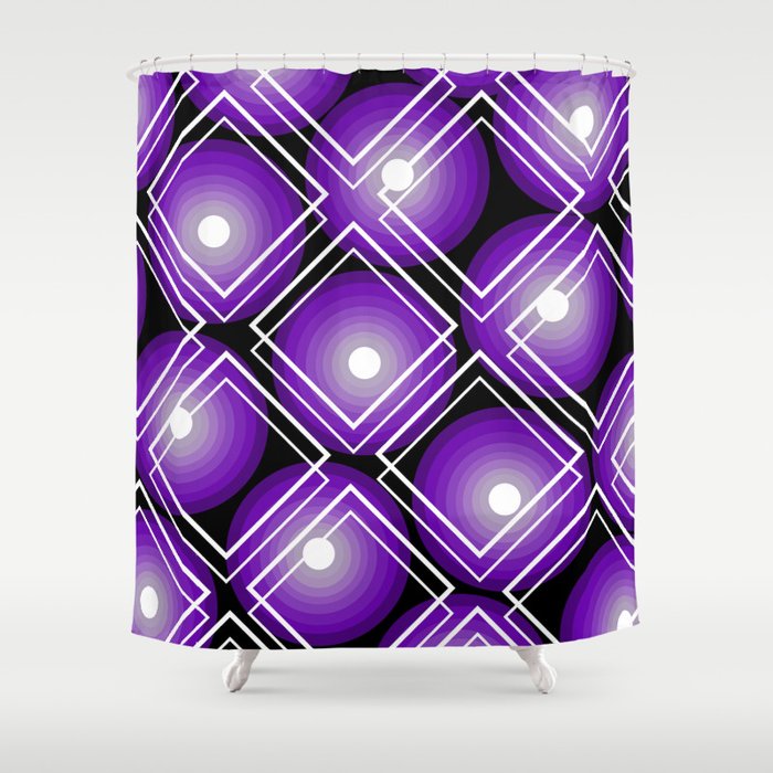 Trippy Geometric Print Shower Curtain