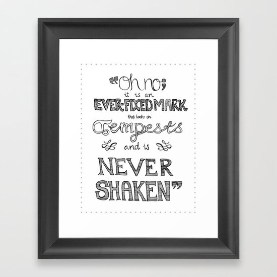 Shakespeare Sonnet 116 Framed Art Print