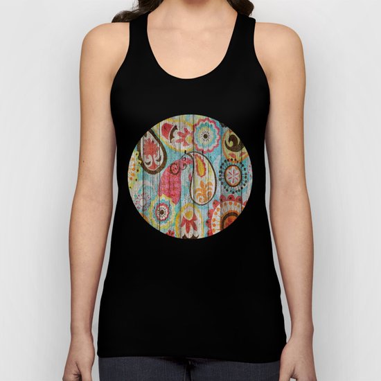 Kashmir on Wood 02 Unisex Tank Top