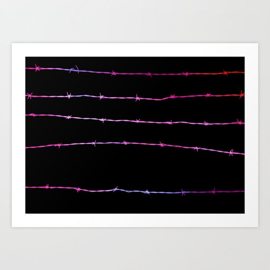 neon barbed wire Art Print