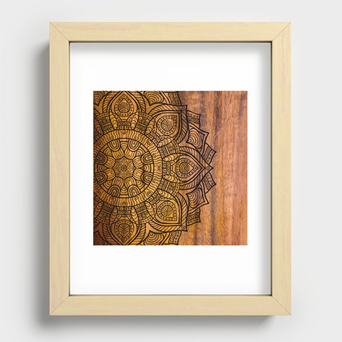 Mandala on Wood Recessed Framed Print