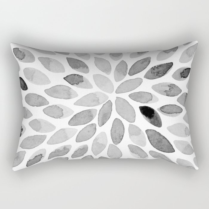 Watercolor brush strokes - black and white Rectangular Pillow