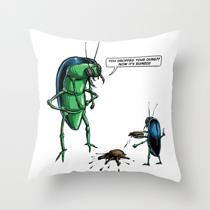 Dung Beetles Throw Pillow