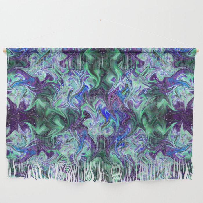 Starry Night in Blue and Green Abstract 2 Wall Hanging