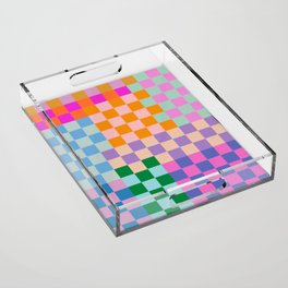 Checkerboard Collage Acrylic Tray