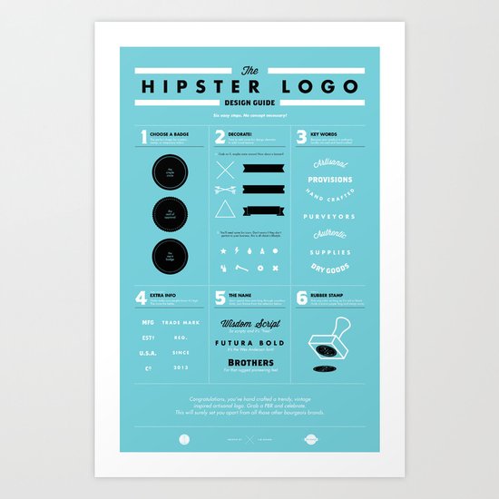 The Hipster Logo Design Guide Art Print