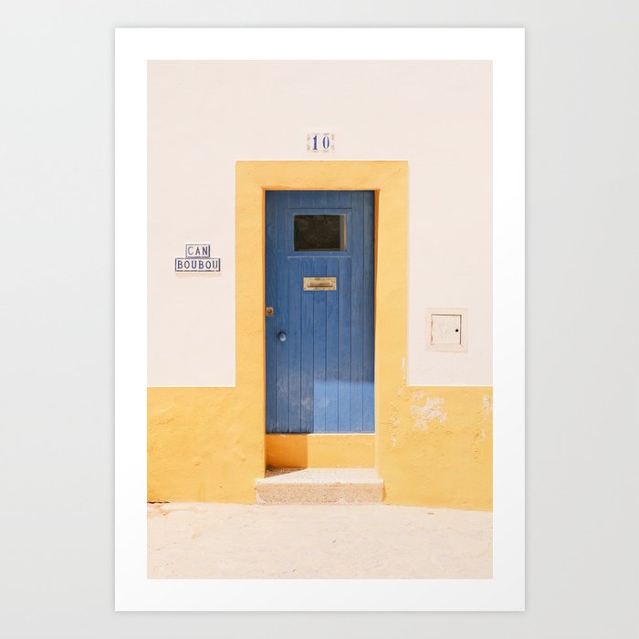 Blue door in Eivissa , Ibiza town // Ibiza Travel Photography Art Print