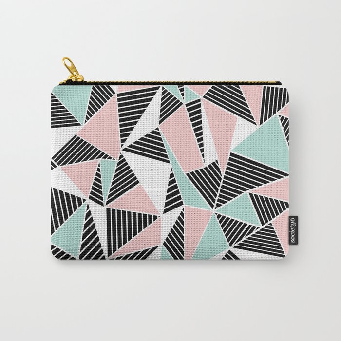 AbLines with Blush Mint Blocks Carry-All Pouch