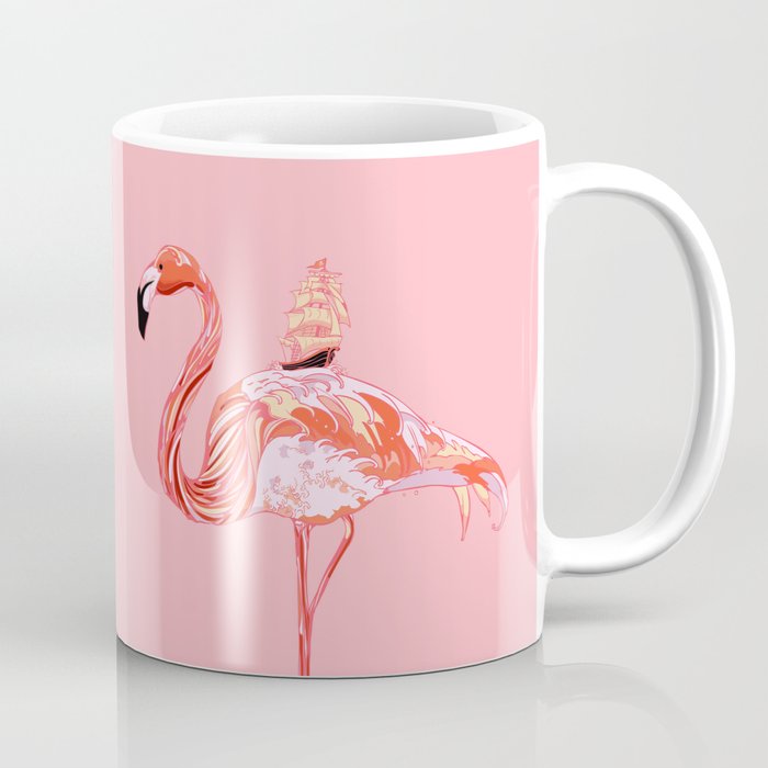 Flamingo & Sea Coffee Mug by Huebucket | Society6