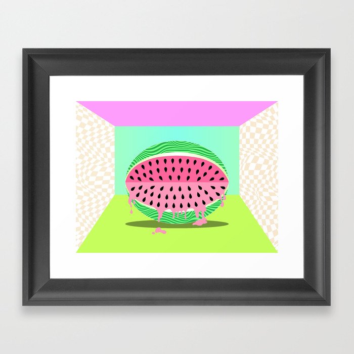 Dripping Watermelon Framed Art Print