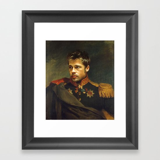 Brad Pitt - replaceface Framed Art Print
