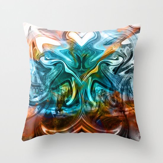 liquified time Throw Pillow