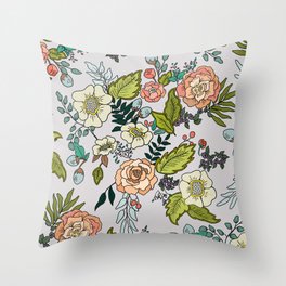 All the Flowers Throw Pillow