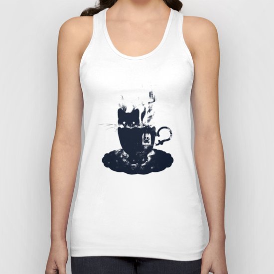 Having Tea With my Lovely Cat Unisex Tank Top