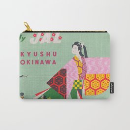 Japan Vintage Travel Poster, Colorful Kimonos Carry-All Pouch