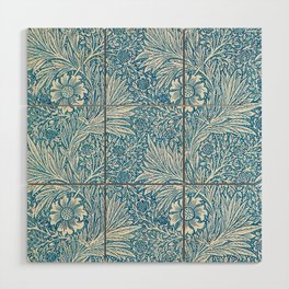 William Morris. Blue Marigold. Wood Wall Art