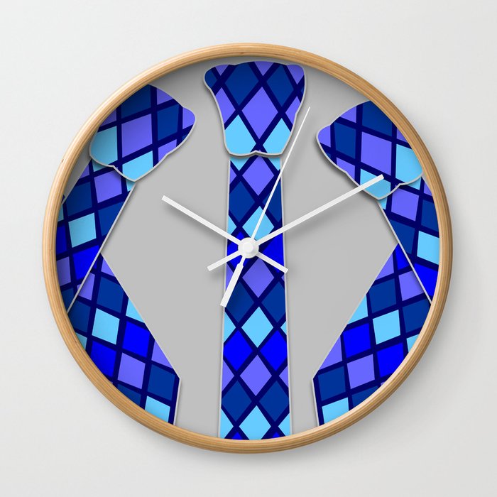 Blue Tie Wall Clock