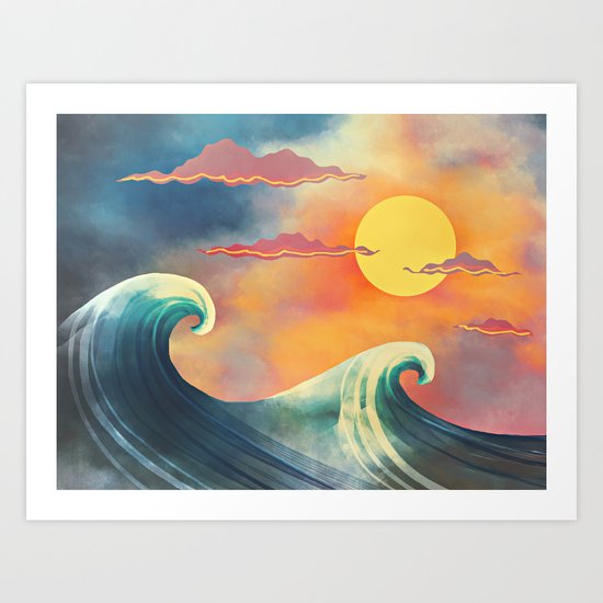 blue & red Art Print