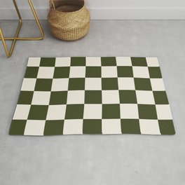 Checkered (Olive Cream) Area & Throw Rug