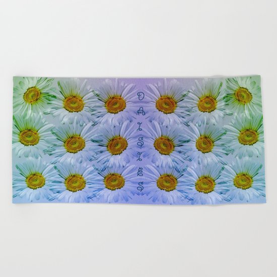 Painterly Daisies Beach Towel