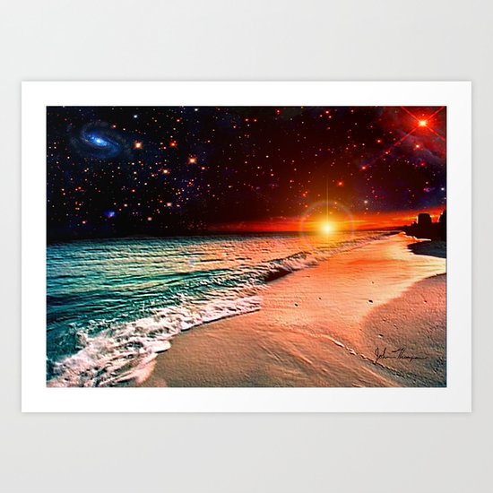 Galaxy beach Art Print