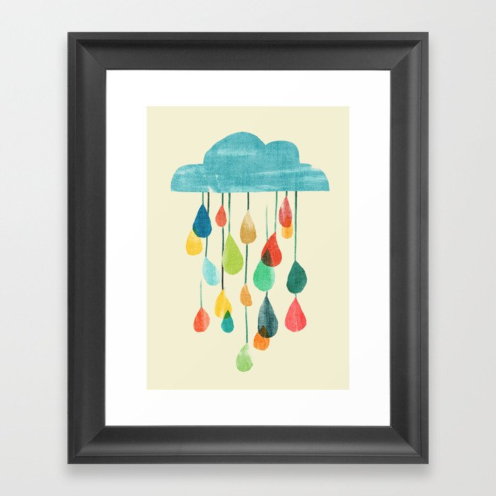 cloudy with a chance of rainbow Framed Art Print