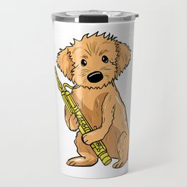 Cute Goldendoodle Dog Playing Bassoon Gift T-Shirt Travel Mug