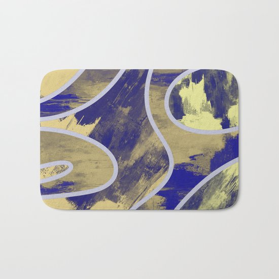 Textured Segments - Abstract, textured painting Bath Mat
