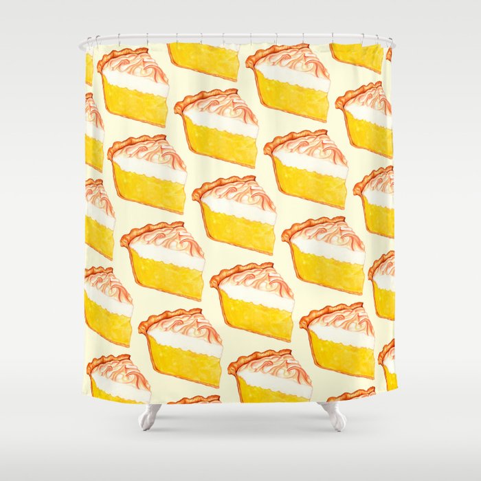 Lemon Meringue Pie Pattern Shower Curtain