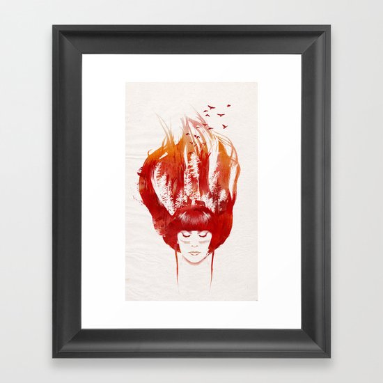 Burning Forest Framed Art Print