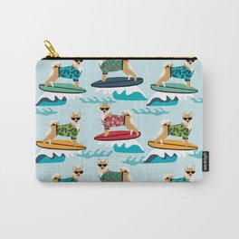 shiba inu surfing dog breed pattern Carry-All Pouch