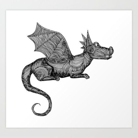 Dragon of Lines Art Print