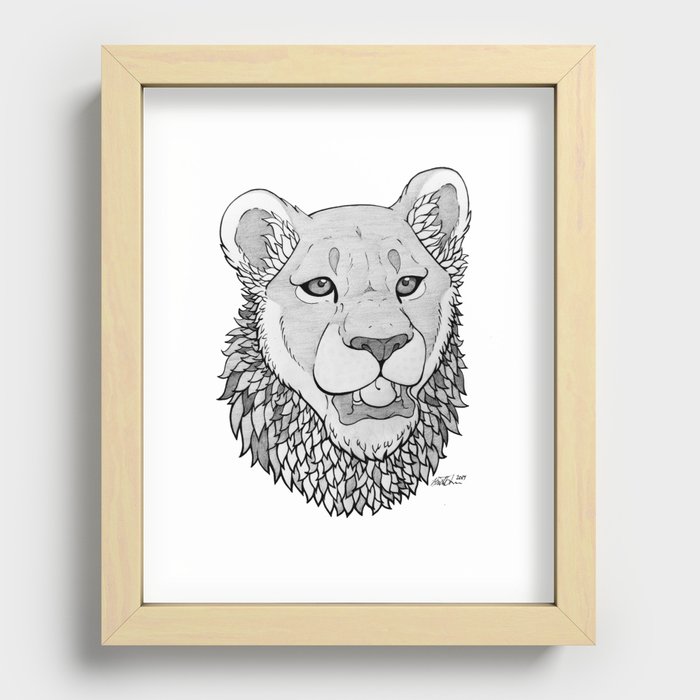Young Lion Recessed Framed Print