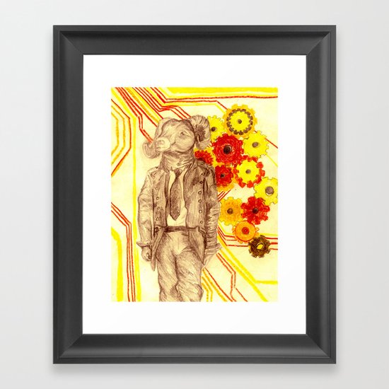 Steampunk Ram Framed Art Print