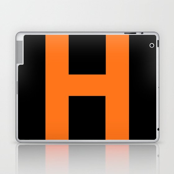 Letter H (Orange & Black) Laptop & iPad Skin