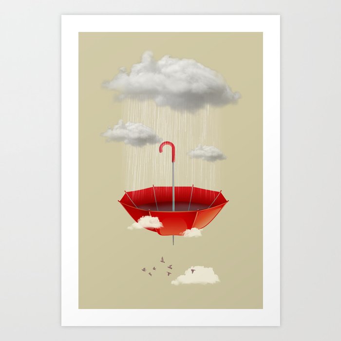 Saving the rain Art Print