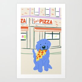 dog series - pizza Art Print