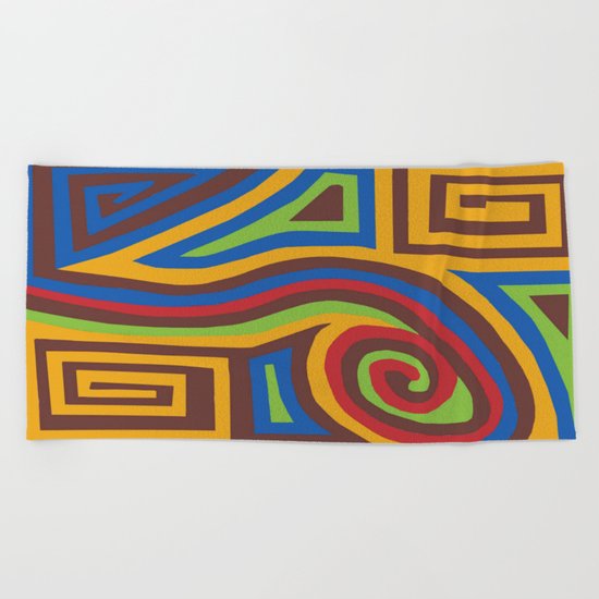 Red Swirl Beach Towel
