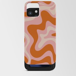 Liquid Swirl Retro Abstract Pattern in Pink Orange Cream iPhone Card Case