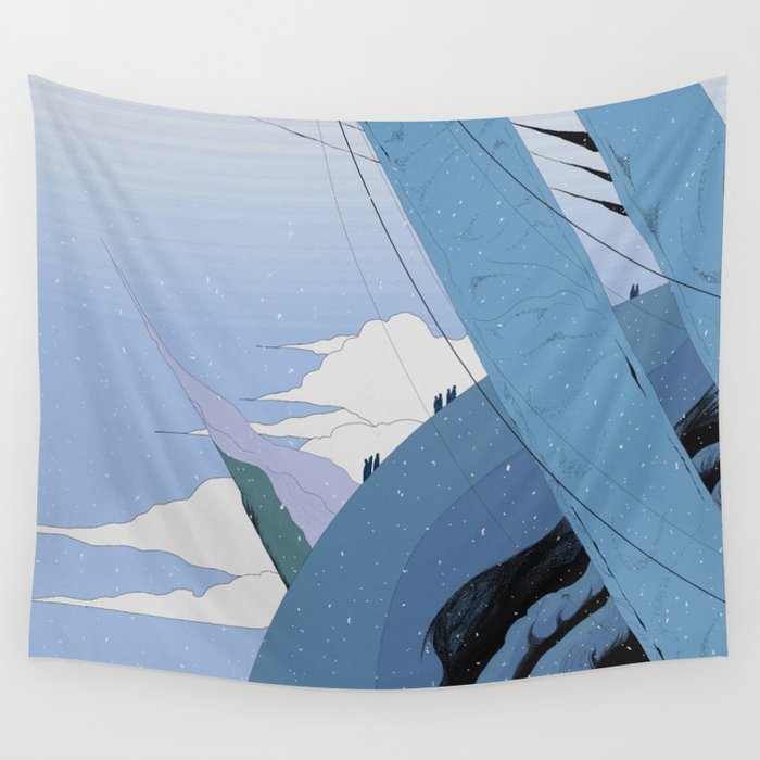 Deep Blue Day Wall Tapestry
