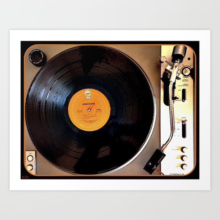 Impression photo for Sale avec l'œuvre « Platine Vinyle Vintage Pioneer  1976 Electronique PL-117D » de l'artiste BunnyThePainter