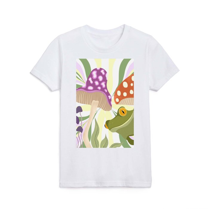 Whimsical Frog and Shrooms Kids T Shirt