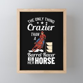 Barrel Racing Horse Racer Saddle Rodeo Framed Mini Art Print